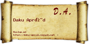 Daku Apród névjegykártya